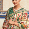 Charming Beige Digital Printed Dola Silk Saree With Stylish Blouse Piece