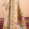 Trendy Beige Paithani Silk Saree With Gleaming Blouse Piece