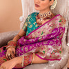 Sizzling Purple Paithani Silk Saree With Adorning Blouse Piece