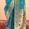 Capricious Firozi Paithani Silk Saree With Girlish Blouse Piece