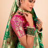 Ethnic Green Paithani Silk Saree With Ravishing Blouse Piece