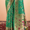 Ethnic Green Paithani Silk Saree With Ravishing Blouse Piece