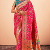 Glorious Dark Pink Paithani Silk Saree With Bewitching Blouse Piece