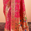 Glorious Dark Pink Paithani Silk Saree With Bewitching Blouse Piece