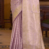 Impressive Lavender Banarasi Satin Silk Saree With Desirable Blouse