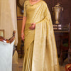 Snazzy Yellow Banarasi Satin Silk Saree With Amazing Blouse