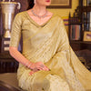 Snazzy Yellow Banarasi Satin Silk Saree With Amazing Blouse