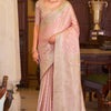 Preferable Baby Pink Banarasi Satin Silk Saree With Ideal Blouse