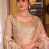 Preferable Baby Pink Banarasi Satin Silk Saree With Ideal Blouse