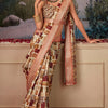 Moiety Brown Digital Printed Tussar Silk Saree With Sumptuous Blouse Piece