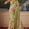 Radiant Mehndi Digital Printed Tussar Silk Saree With Glamorous Blouse Piece