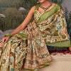 Radiant Mehndi Digital Printed Tussar Silk Saree With Glamorous Blouse Piece