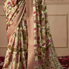 Winsome Pista Digital Printed Tussar Silk Saree With Rhapsodic Blouse Piece