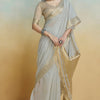 Incomparable Grey Cotton Silk Saree With Cynosure Blouse Piece