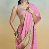 Brood Baby Pink Cotton Silk Saree With Susurrous Blouse Piece