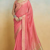 Grandiose Pink Cotton Silk Saree With Bewitching Blouse Piece