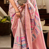 Surpassing Baby Pink Digital Printed Soft Silk Saree With Pleasant Blouse Piece