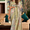 Blooming Grey Digital Printed Soft Silk Saree With Mesmeric Blouse Piece