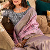 Appealing Baby Pink Digital Printed Soft Silk Saree With Stunning Blouse Piece