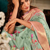 Engrossing Pista Digital Printed Soft Silk Saree With Entrancing Blouse Piece
