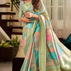 Cynosure Multicolor Digital Printed Soft Silk Saree With Fugacious Blouse Piece