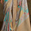 Beauteous Grey Digital Printed Soft Silk Saree With Ailurophile Blouse Piece