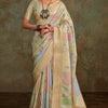 Demesne Pista Digital Printed Soft Silk Saree With Efflorescence Blouse Piece