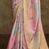 Fugacious Baby Pink Digital Printed Soft Silk Saree With Ratatouille Blouse Piece