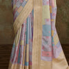 Susurrous Lavender Digital Printed Soft Silk Saree With Confounding Blouse Piece