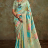 Snazzy Green Digital Printed Soft Silk Saree With Supernal Blouse Piece