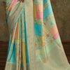 Snazzy Green Digital Printed Soft Silk Saree With Supernal Blouse Piece