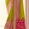 Gorgeous Green Soft Banarasi Silk Saree With Sempiternal Blouse Piece