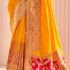 Susurrous Yellow Soft Banarasi Silk Saree With Surreptitious Blouse Piece
