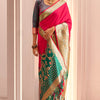 Outstanding Dark Pink Soft Banarasi Silk Saree With Desultory Blouse Piece