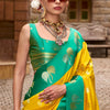 Allure Yellow Banarasi Satin Silk Saree With Eye-catching Blouse