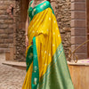 Allure Yellow Banarasi Satin Silk Saree With Eye-catching Blouse
