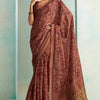 Dalliance Wine Digital Printed Soft Silk Saree With Scrumptious Blouse Piece