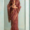 Dalliance Wine Digital Printed Soft Silk Saree With Scrumptious Blouse Piece