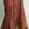 Dalliance Wine Digital Printed Soft Silk Saree With Scrumptious Blouse Piece