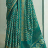 Incomparable Rama Digital Printed Soft Silk Saree With Demure Blouse Piece