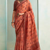 Cynosure Copper Digital Printed Soft Silk Saree With Vibrant Blouse Piece