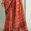 Cynosure Copper Digital Printed Soft Silk Saree With Vibrant Blouse Piece