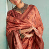 Cynosure Copper Digital Printed Soft Silk Saree With Vibrant Blouse Piece
