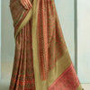 Opulent Green Digital Printed Soft Silk Saree With Pleasurable Blouse Piece