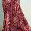 Ravishing Wine Digital Printed Soft Silk Saree With Girlish Blouse Piece