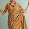 Epiphany Mustard Digital Printed Soft Silk Saree With Flattering Blouse Piece