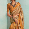 Epiphany Mustard Digital Printed Soft Silk Saree With Flattering Blouse Piece