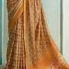 Epiphany Mustard Digital Printed Soft Silk Saree With Flattering Blouse Piece