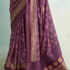 Opulent Purple Digital Printed Soft Silk Saree With Enigmatic Blouse Piece