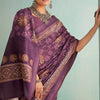 Opulent Purple Digital Printed Soft Silk Saree With Enigmatic Blouse Piece